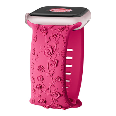 Correa de Reloj de Silicona con Diseño en Relieve Rosa - Image 9