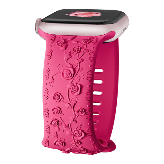 Correa de Reloj de Silicona con Diseño en Relieve Rosa - Image 9