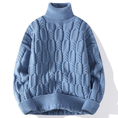 Suéter de Cuello Alto Trenzado para Hombre - Abrigo Casual y Cálido - Image 8