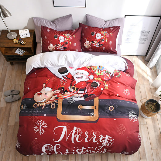 Juego de Cama 3D Navideño Papá Noel Feliz - Set de Tres Piezas - Image 7