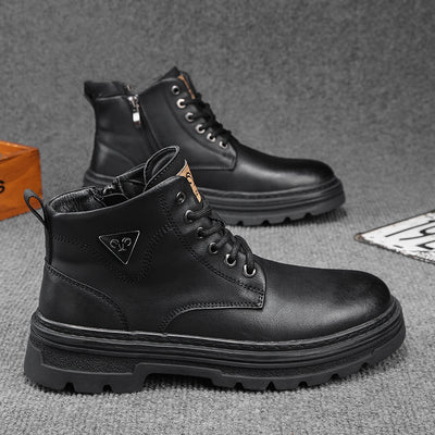Botas de Trabajo Cuero Auténtico Estilo Británico para Hombre - Image 9