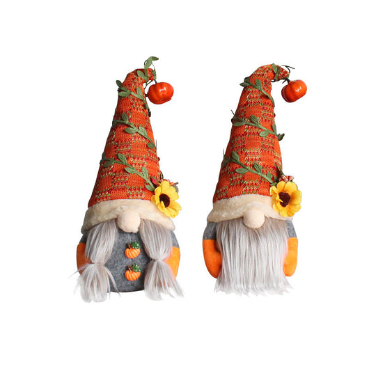 Muñecos Enanos Decorativos Calabaza y Girasol sin Rostro para Ventanas - Image 2
