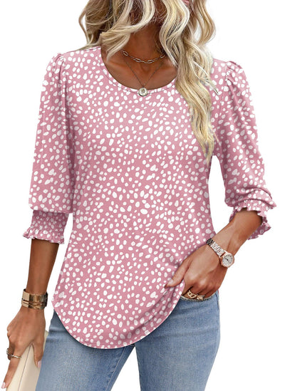 Blusa Suelta Casual con Estampado y Cuello Redondo para Mujer - Image 29