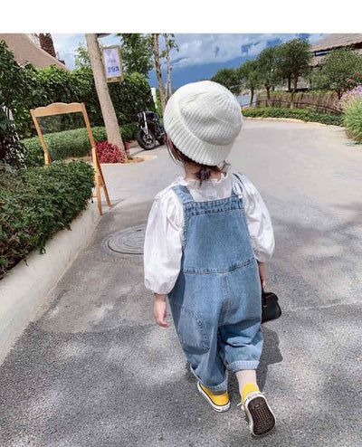 Pantalones Denim Infantiles con Tirantes para Otoño - Image 4