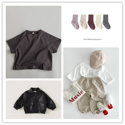 Camiseta Básica Holgada de Cuello Redondo para Niños y Niñas - Image 9