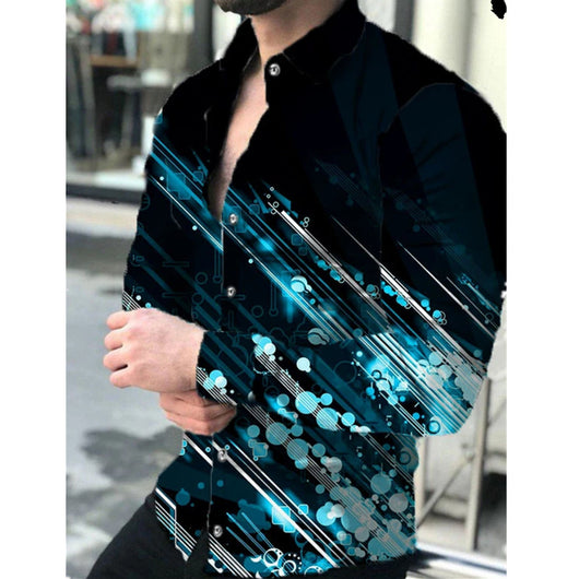 Camisa Casual Estampada de Manga Larga para Hombre - Image 6