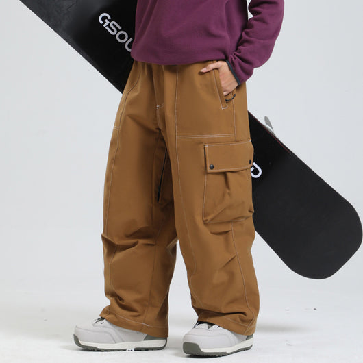 Pantalones de Esquí Impermeables Cortaviento con Pierna Ancha - Image 3