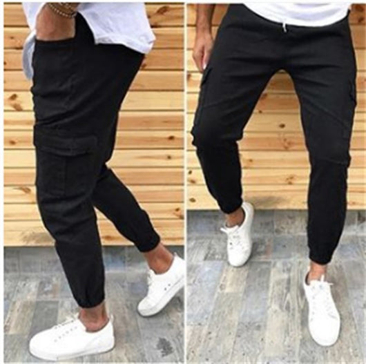 Pantalones Casuales para Hombre con Bolsillos Parche y Corte Relajado - Image 3