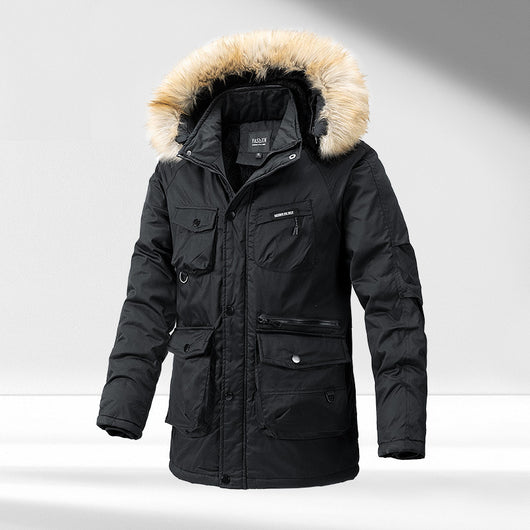 Parka de Invierno para Hombre Acolchada con Capucha y Cuello de Piel - Image 7