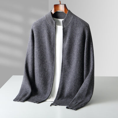 Cardigan de Lana para Hombre con Cuello Alto y Cierre de Cremallera - Image 9