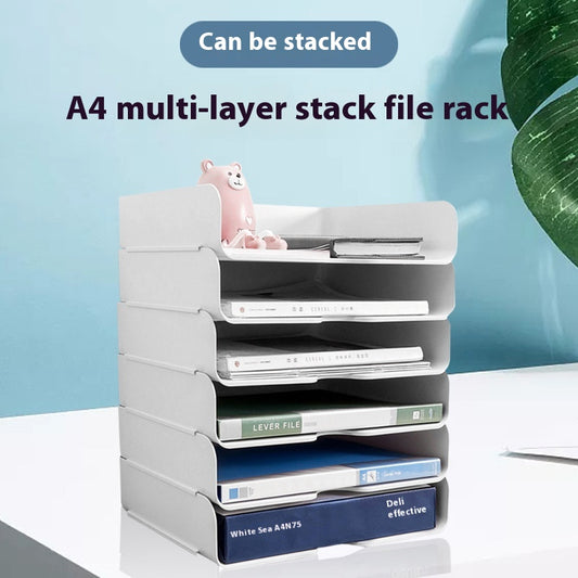 Organizador Multiuso A4 con Bandejas Apilables para Escritorio