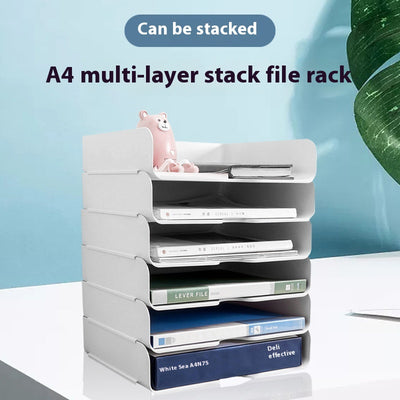Organizador Multiuso A4 con Bandejas Apilables para Escritorio