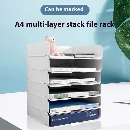 Organizador Multiuso A4 con Bandejas Apilables para Escritorio