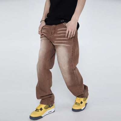 Jeans Holgados Vintage Lavado Street Marrón Estilo Hip Hop - Image 7