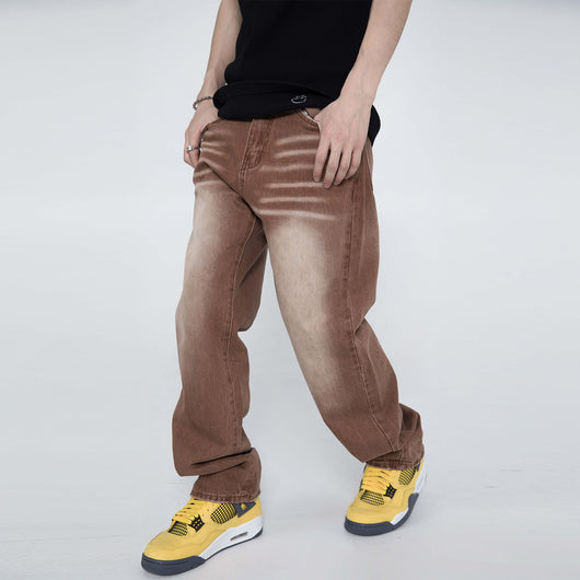 Jeans Holgados Vintage Lavado Street Marrón Estilo Hip Hop - Image 7