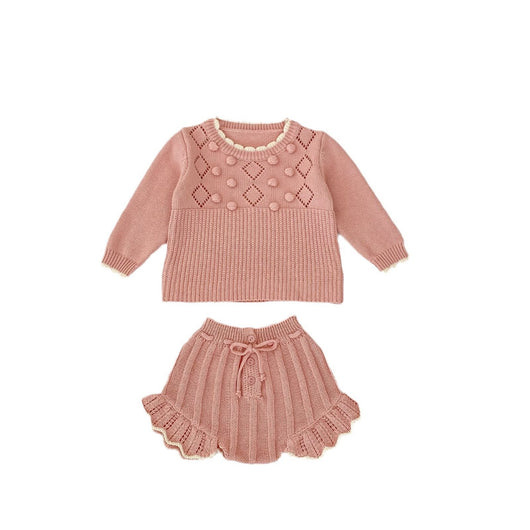 Conjunto de Suéter y Shorts para Bebé Niña 0-3 Años - Diseño Artesanal con Detalles Festoneados - Image 5