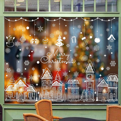Pegatinas de Copos de Nieve Navideñas para Ventanas - Decoraciones Reutilizables - Image 4