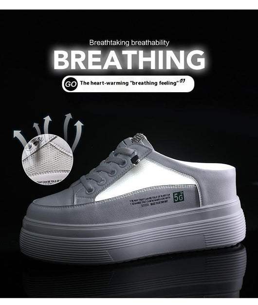 Zapatos Blancos Plataforma Mesh Ligeros y Cómodos sin Tacón - Image 7