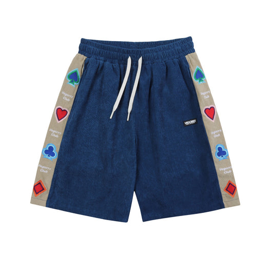 Shorts de Pana Retro con Bordados Estilo Europeo y Americano - Image 10