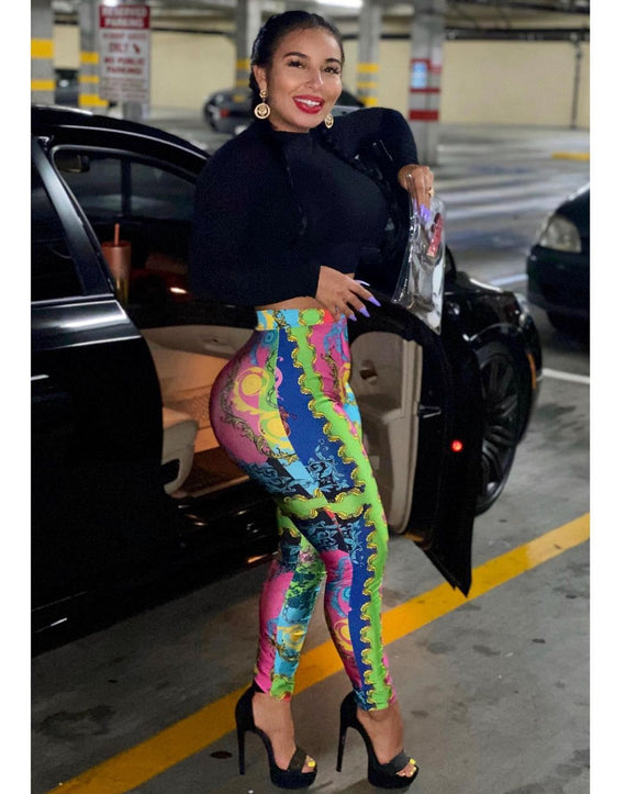 Pantalones Estampados Multicolor para Otoño e Invierno
