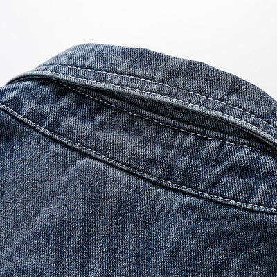 Chaqueta Denim Retro Lavada con Estilo Japonés - Image 3