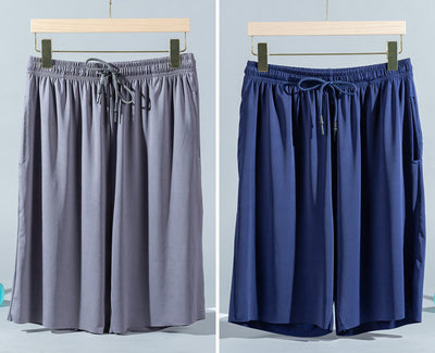 Pantalones Cortos Ice Silk para Hombre - Pijama Veraniego Transpirable de Corte Suelto - Image 6