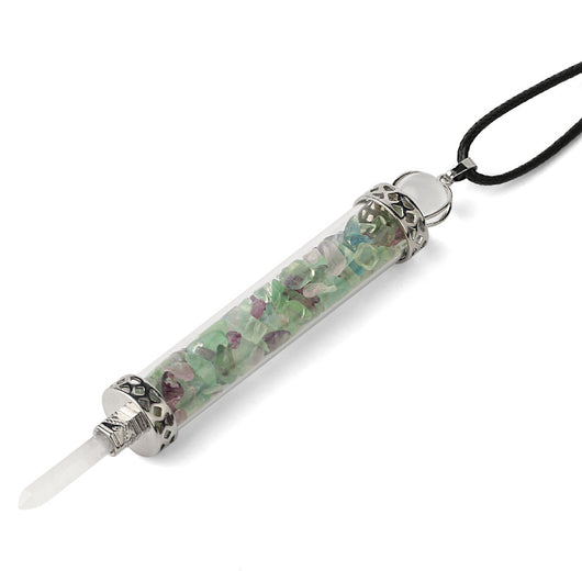 Colgante Cristal Rodolita con Alas - Botella de Deseos Artesanal - Image 49