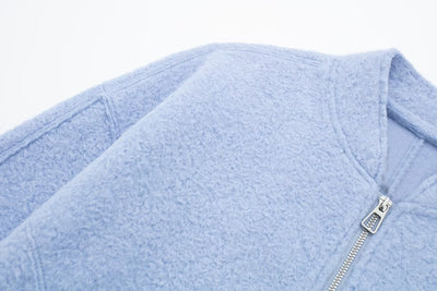 Camisa de Cuero Minimalista Otoñal con Cuello Alzado y Cierre de Cremallera - Image 16