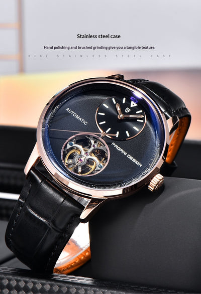 Reloj Automático Tourbillon de Lujo para Hombre con Esfera Luminosa - Image 9