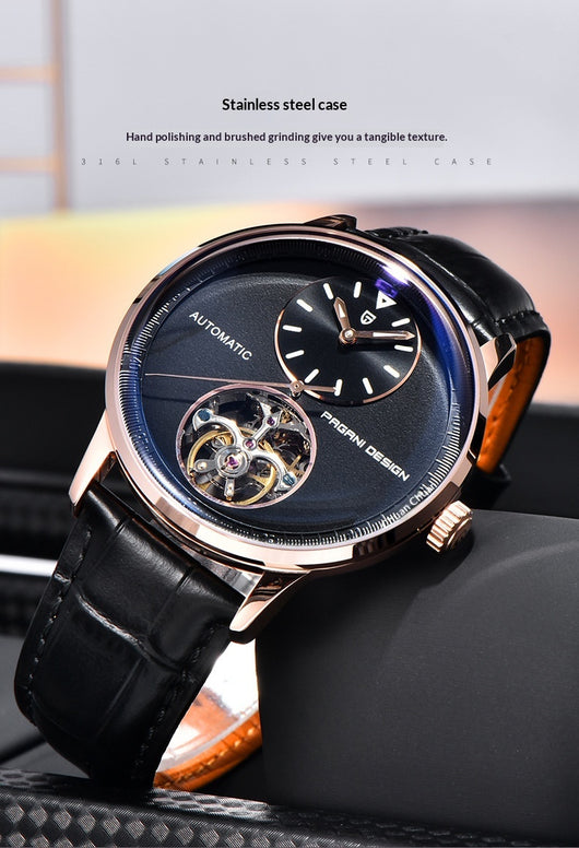 Reloj Automático Tourbillon de Lujo para Hombre con Esfera Luminosa - Image 9