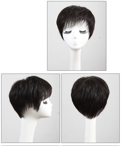 Peluca Corta de Cabello Humano Natural para Mujer - Image 12