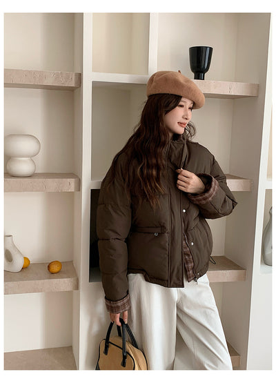 Chaqueta Acolchada Suelta de Algodón con Cuello Mao - Estilo Casual y Temperamental - Image 18