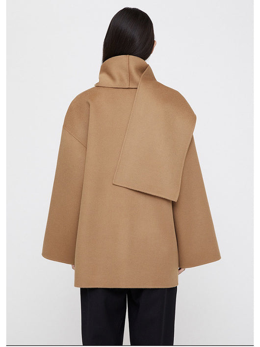 Abrigo de Lana Mujer Cuello Ancho Suelto - Colección Otoño Invierno - Image 4