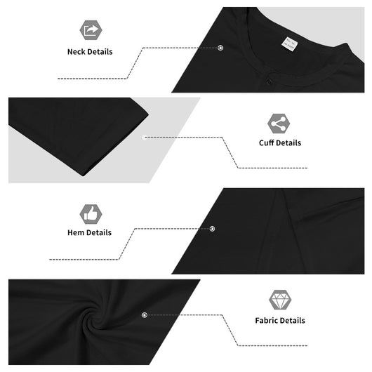 Camisa Henley Holgada de Manga Larga para Hombre - Image 32