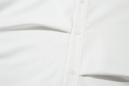 Camisa Plisada Suelta de Manga Larga para Hombre - Diseño Moderno y Elegante - Image 11