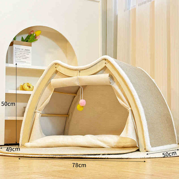 Carpa Rascador para Gatos con Tablero Sisal Resistente al Viento