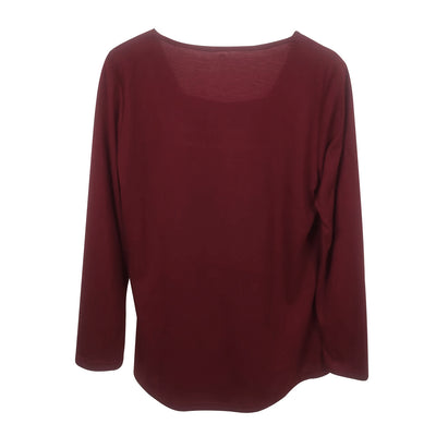 Blusa Plisada Cuello Cuadrado Manga Larga Talla Grande Algodón Imitación - Image 29