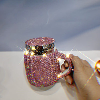 Taza de Oficina con Tapa y Cuchara Cerámica Diamante - Image 10