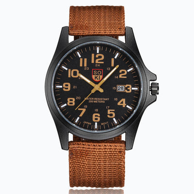 Reloj Militar SOKI para Hombre con Cinturón de Nylon Tejido - Image 3
