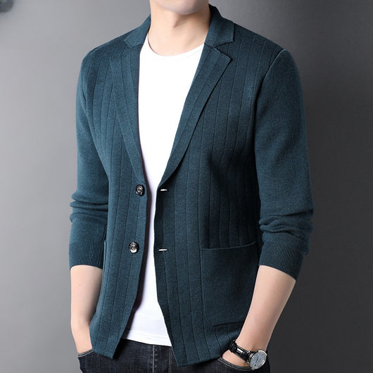 Suéter Blazer de Punto Lana Hombre Estilo Coreano - Image 4