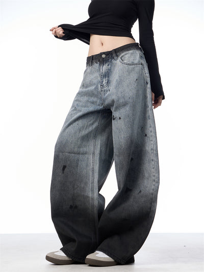 Pantalones Jeans Sueltos Efecto Desteñido con Tinta Splash - Image 12