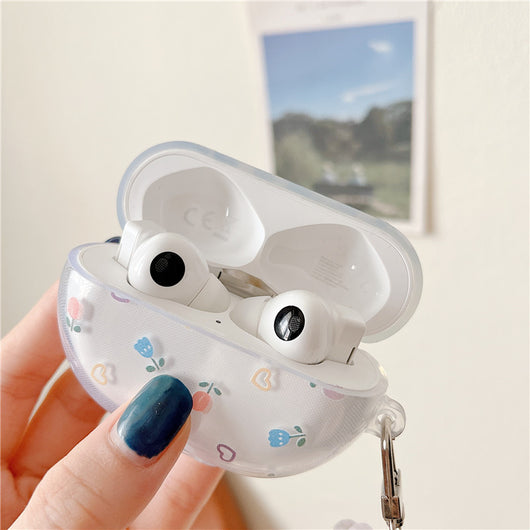 Auriculares Inalámbricos Bluetooth Mariposa Floral con Estuche de Silicona Transparente - Image 8