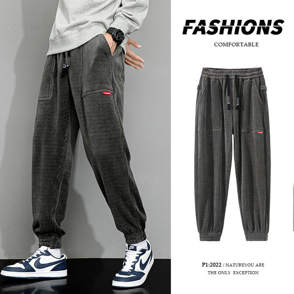 Pantalones de Pana Ancha Talla Grande para Hombre - Estilo Deportivo Casual