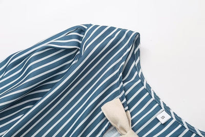 Blusa Rayada con Moño y Cordones - Estilo Europeo y Americano - Image 18