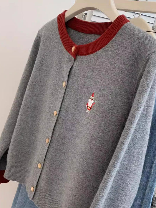Suéter Base Navideño Rojo en Cashmere Tejido para Invierno - Image 10
