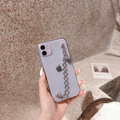 Cadena de Mariposa Metálica Compatible con Apple - Funda Transparente con Colgante - Image 4