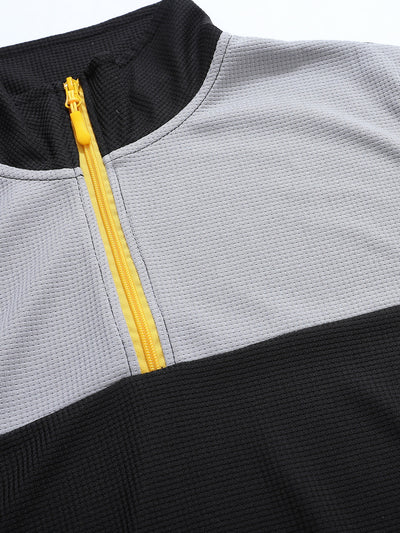 Suéter Deportivo Hombre Media Cremallera Bloques de Color Cuello Alto Manga Larga - Image 20