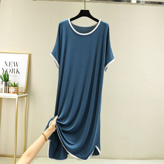 Vestido Modal Mujer Cuello Redondo Manga Corta Casual - Image 12