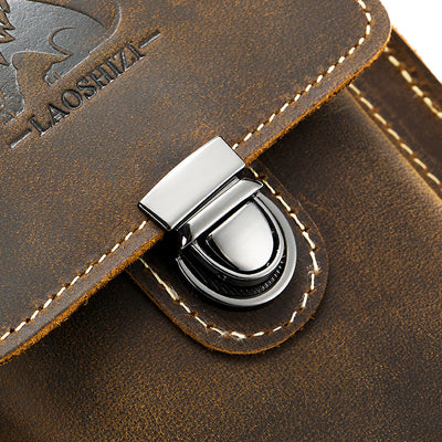 Bolsa Mensajera de Cuero con Cinturón Multifuncional para Hombre - Image 9