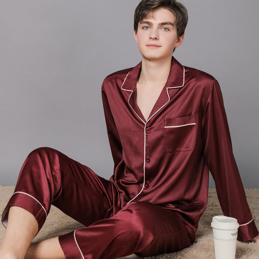 Pijama de Seda para Parejas Primavera Otoño - Image 19